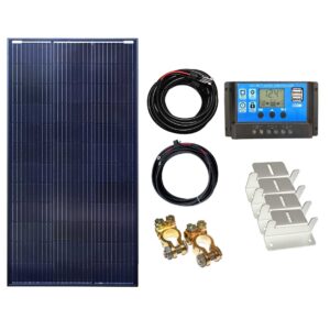 100w Black Mono Solar Panel Kit - 12V/24V - PWM Controller