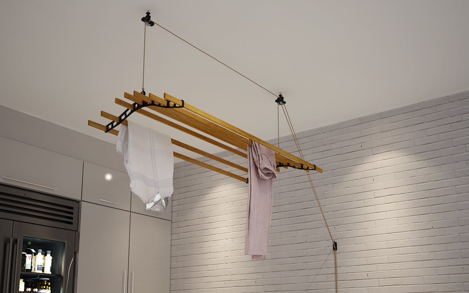 7 Lath Victorian Black Clothes Airer Kit - Choice Of Wooden Lath Lengths - Image 2