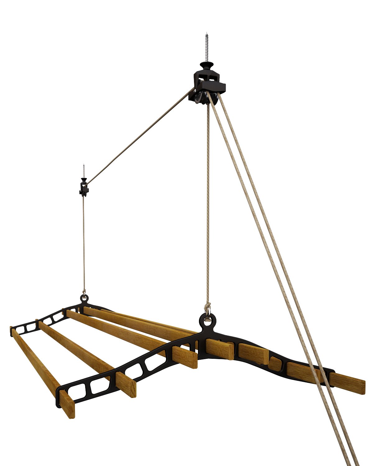 7 Lath Victorian Black Clothes Airer Kit - Choice Of Wooden Lath Lengths - Image 5