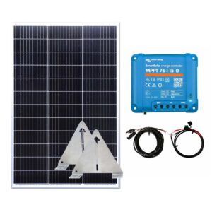 150w Mono Solar Panel Kit With 15A Victron Energy Smart Charge Controller and flip mounts