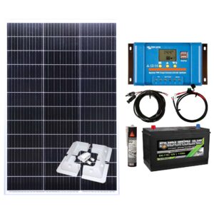150w Mono Solar Panel Kit With 20A Victron Charge Controller, Brackets, Sikaflex and Enduroline Battery