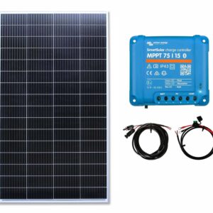 200w Mono Solar Panel Kit With 15A Victron Energy MPPT Charge Controller and Cables