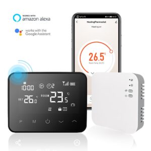 Smart Wifi Thermostat Digital 7-Day Programmable Central Heating with Receiver