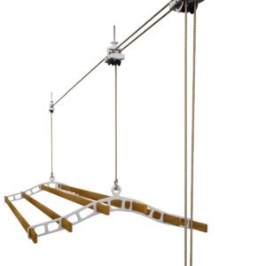 6 Lath Victorian White Clothes Airer Kit With Additional Pulley - Choice Of Wooden Lath Lengths